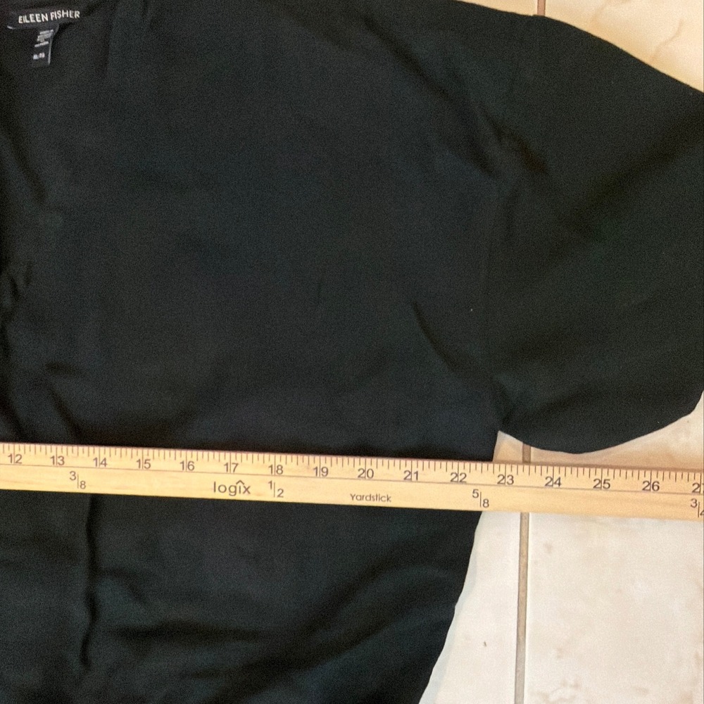 Eileen Fisher Black Linen Blend V Neck Short Sleeve Pants Jumpsuit - Picture 12 of 13